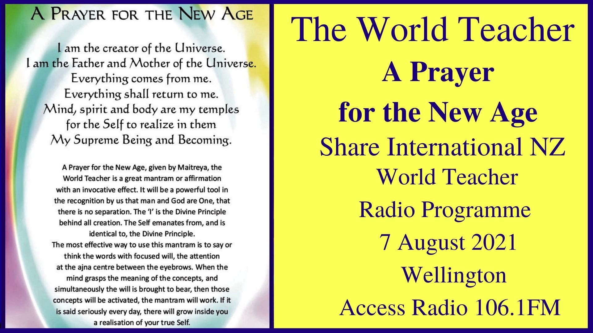 34) A Prayer for the New Age