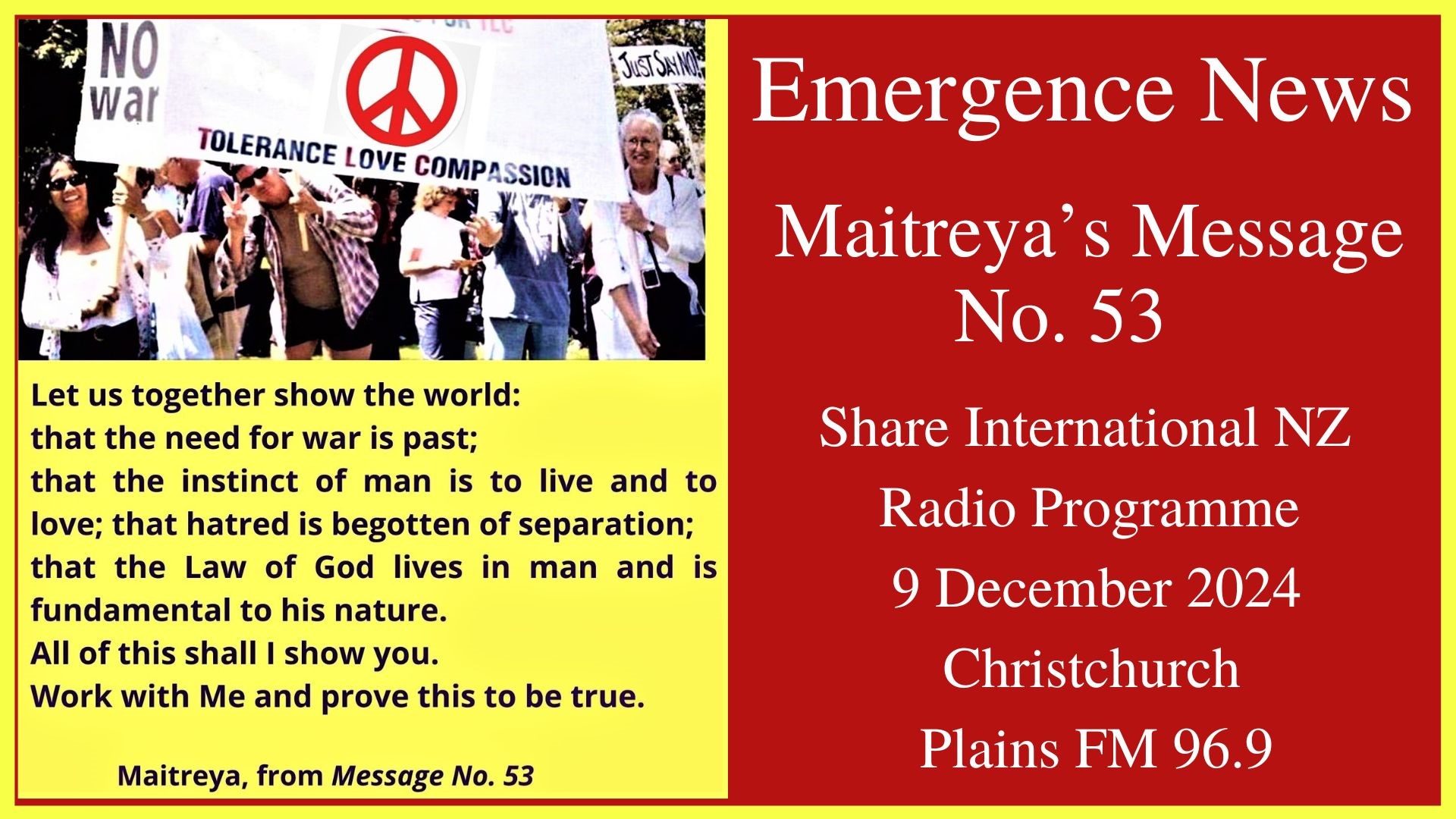 64) Maitreya's Message No. 53